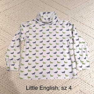 Boys Little English Dinosaur Turtleneck, sz 4